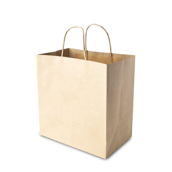 Brown paper shopping bag cutout, Png file