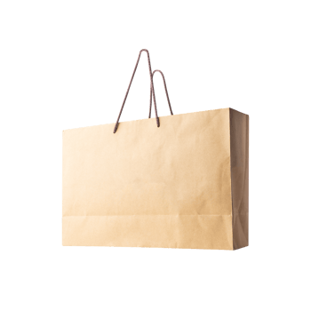 Brown paper shopping bag cutout, Png file