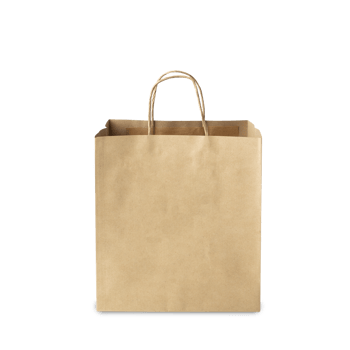 Brown paper shopping bag cutout, Png file