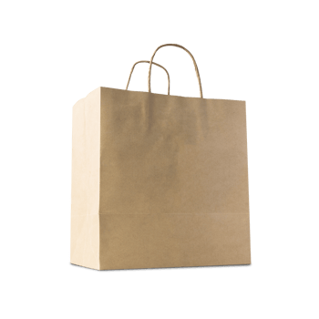 Brown paper shopping bag cutout, Png file