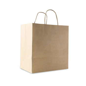 Brown paper shopping bag cutout, Png file
