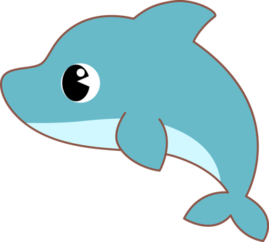 Cute Cartoon Sea Animal Dolphin Character png