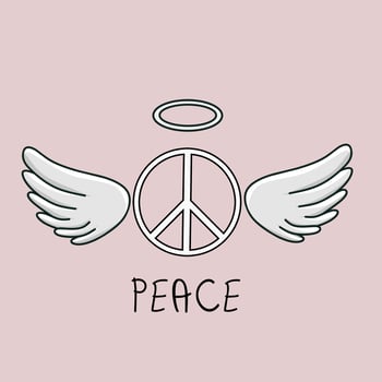 illustration vector of peace with angel perfect for print