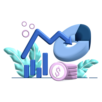 inflation rate 3d flat Illustration for business finance chart percent coin dollar bill perfect for ui ux design, web app, branding projects, advertisement, social media post png
