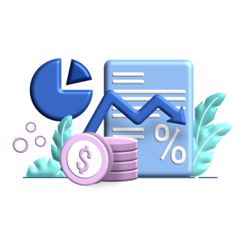 inflation report 3d flat Illustration for business finance chart percent coin dollar bill perfect for ui ux design, web app, branding projects, advertisement, social media post png