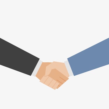 businessman hand flat illustration in suit shaking hands vector