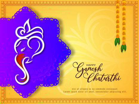 Happy Ganesh Chaturthi Indian cultural festival artistic background vector