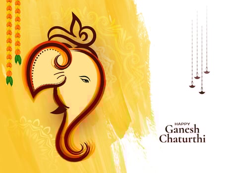 Happy Ganesh Chaturthi Indian festival celebration background vector