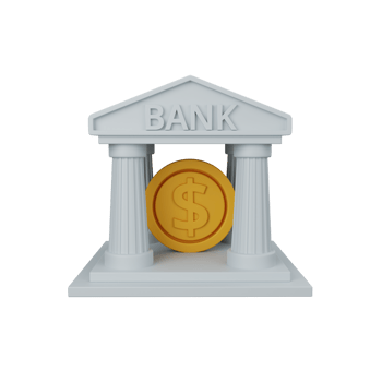 3d rendering bank isolated useful for business, currency, economy and finance design illustration png