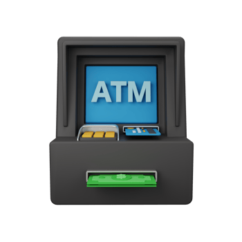 3d rendering atm machine isolated useful for business, currency, economy and finance design png