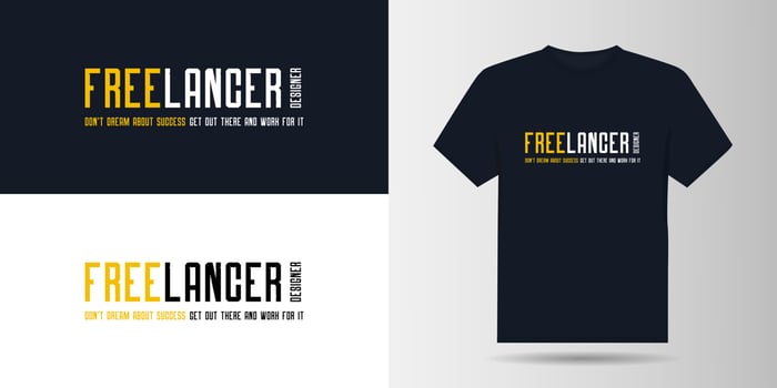 Freelancer typography t shirt design template vector