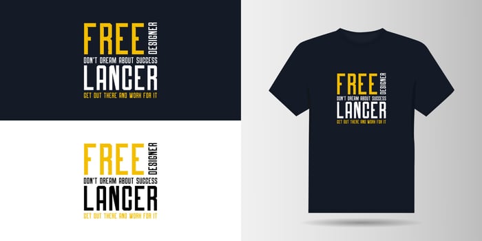 Freelancer typography t shirt design template vector