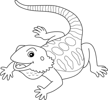 Bearded Dragon Animal Isolated Coloring Page vector