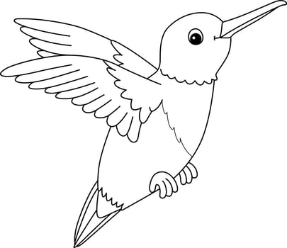 Hummingbird Animal Coloring Page for Kids vector