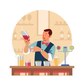 Bartender Mixing Drinks vector