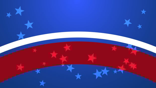 star pattern with red curve on blue lighting background with copy space vector