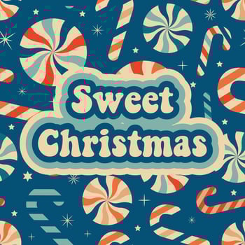 Retro Christmas card. Vector illustration