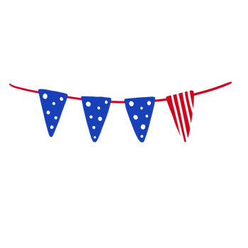4th of July Bunting png