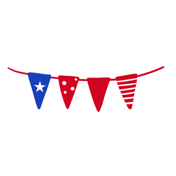 4th of July Bunting png