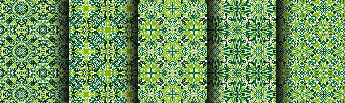 traditional green ethnic pattern background vector