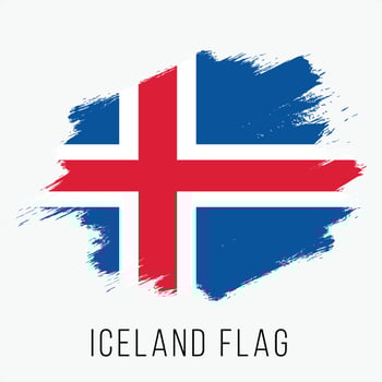 Grunge Iceland Vector Flag