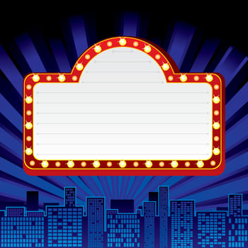 Neon sign at city vector