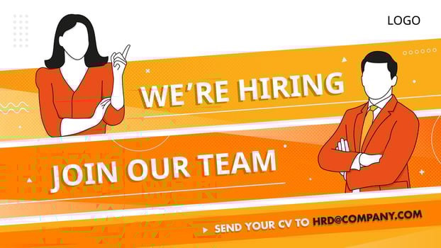 We are hiring banner design with flat business people illustration vector