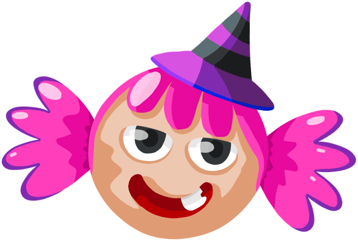cute cartoon colorful halloween candy witch png