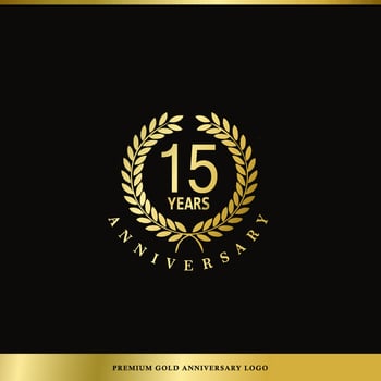 Luxury Logo Anniversary 15 Years Used for hotel, Spa, Restaurant, VIP, Fashion and Premium brand identity. vector