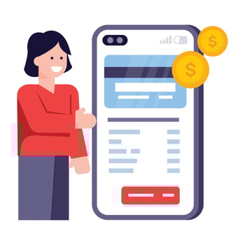 A flat modern illustration of mobile payment vector