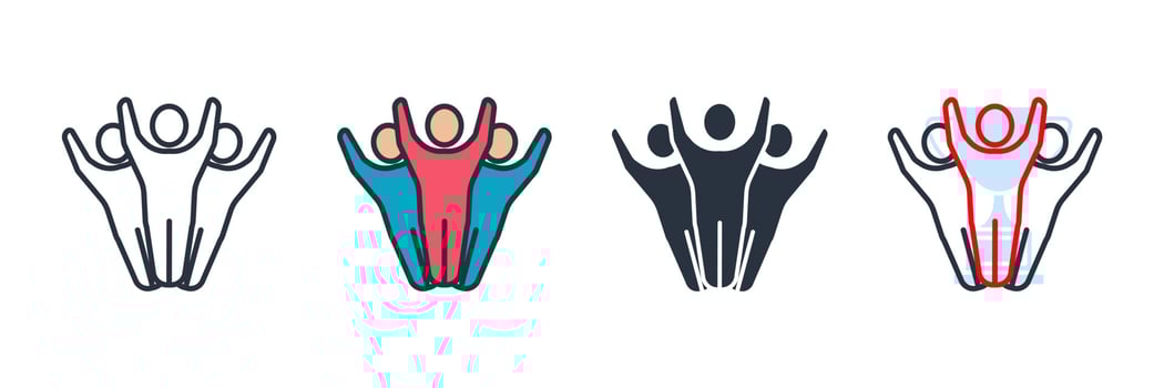 Team icon logo vector illustration. People symbol template for graphic and web design collection