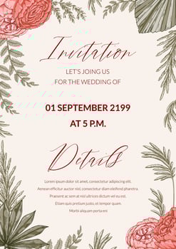 Modern vertical boho wedding designs for invitation, greeting cards, posters. Save the date. Hand drawn vector illustration