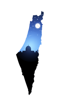 Map of palestine. Transparent background. Illustration png