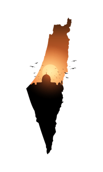 Map of palestine. Transparent background. Illustration png