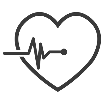 Heart and heartbeat symbol on reflective surface png