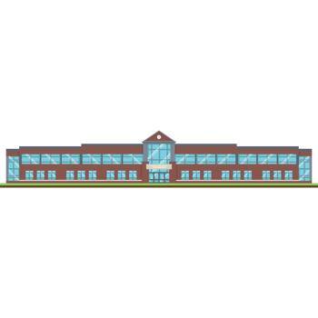A modern school or university. Modern office building and architecture. png