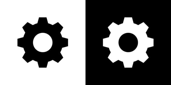 Settings, gear, setup icon vector in clipart style