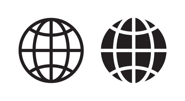 Internet, web, globe, website icon vector in clipart style