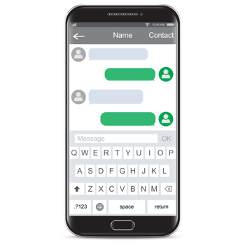 Modern smartphone with messenger app png