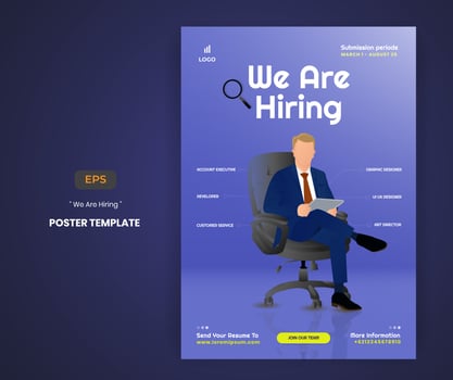 We are hiring illustration poster and flyer template vector