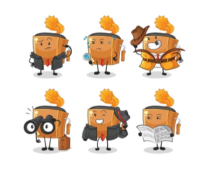record player illustration character vector