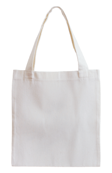 white fabric bag isolated with clipping path for mockup png
