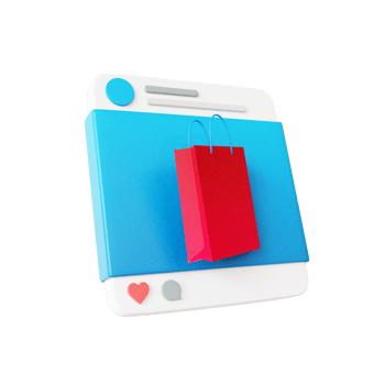 3d shopping bag on social media png