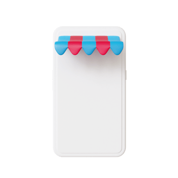 3d handphone with decoration store png