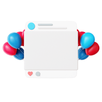 3d social media instagram post with balloon png