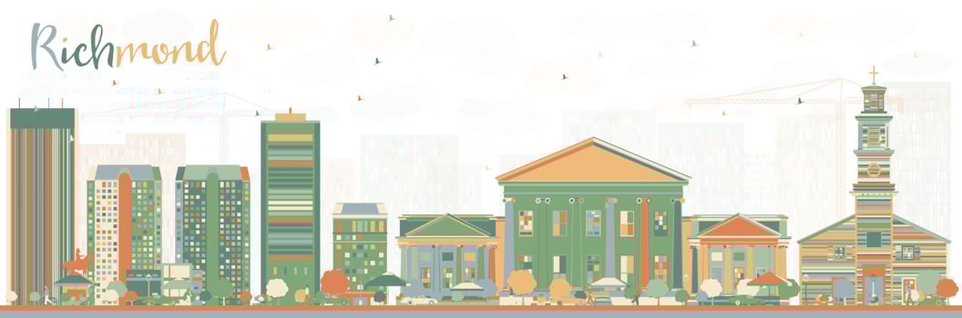 Abstract Richmond Virginia Skyline with Color Buildings. vector