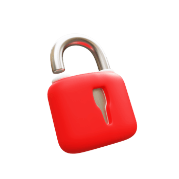 3d open padlock png
