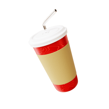 Fast food cola drink cup and drinking straw png
