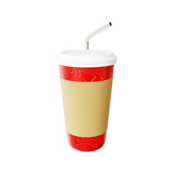 Fast food cola drink cup and drinking straw png