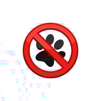 Prohibition Animal Paw Icon EPS 10 vector